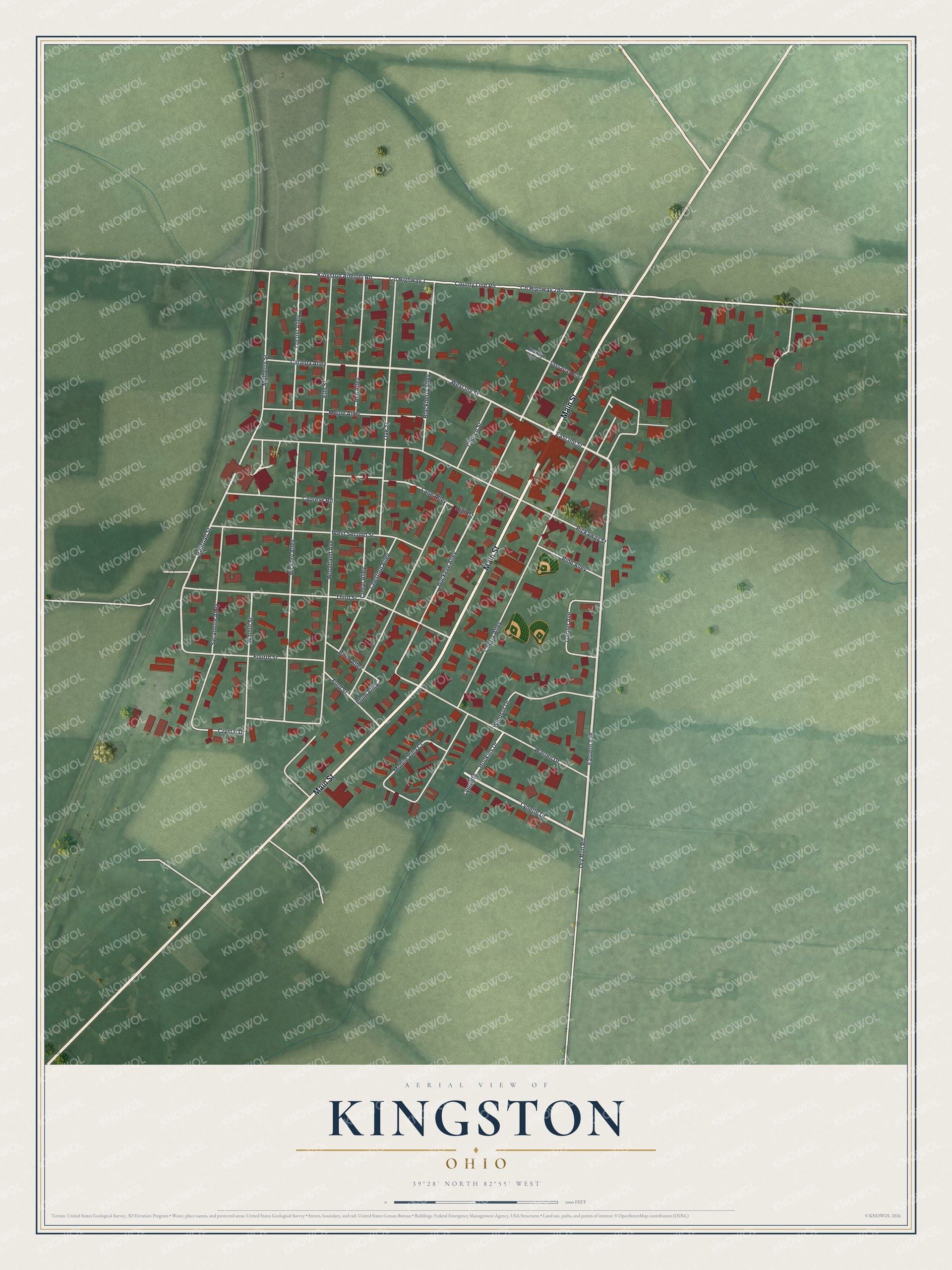 Watermarked full-map preview of Kingston, Ohio