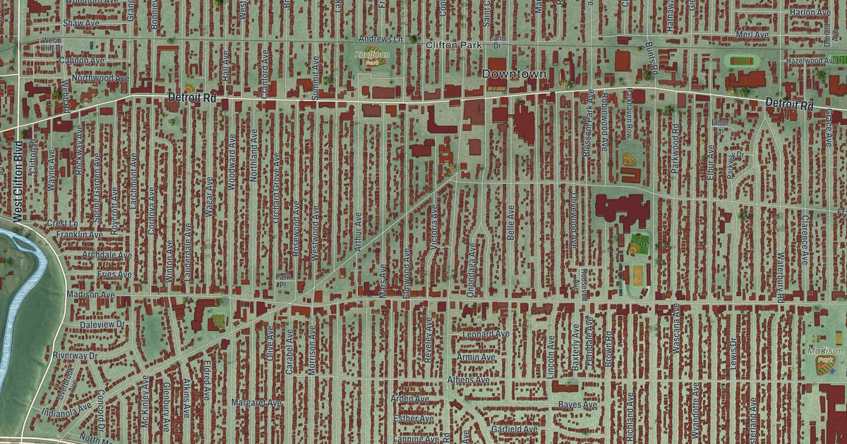 Map of Lakewood, Ohio in 2026