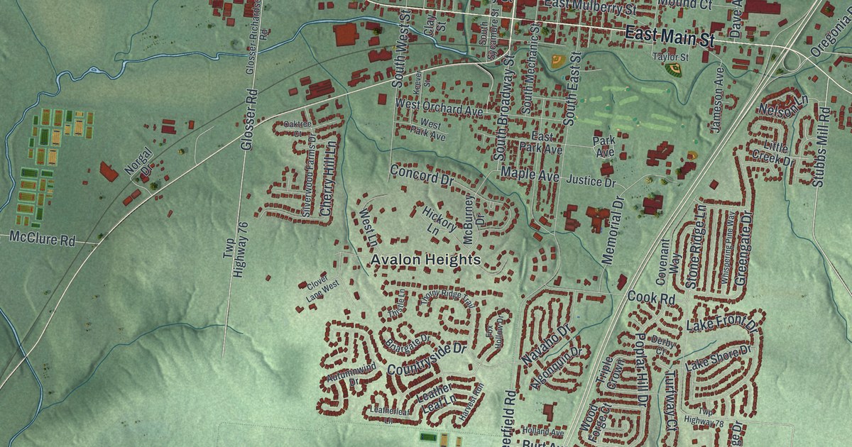 Map of Lebanon, Ohio in 2026