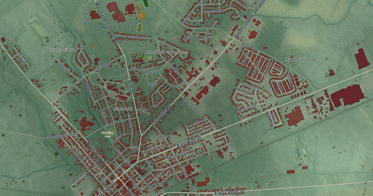 Map of London, Ohio in 2026