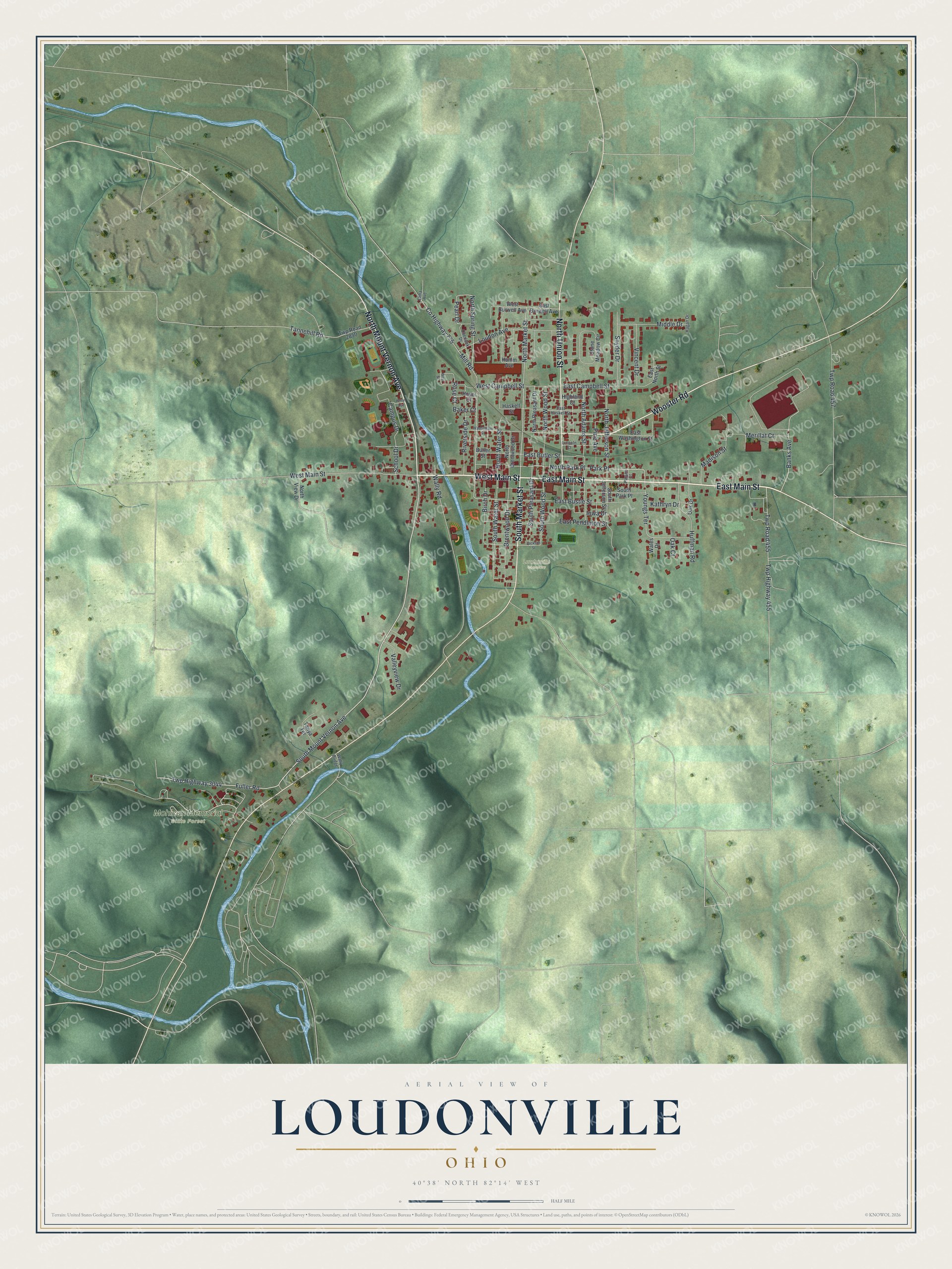 Watermarked full-map preview of Loudonville, Ohio