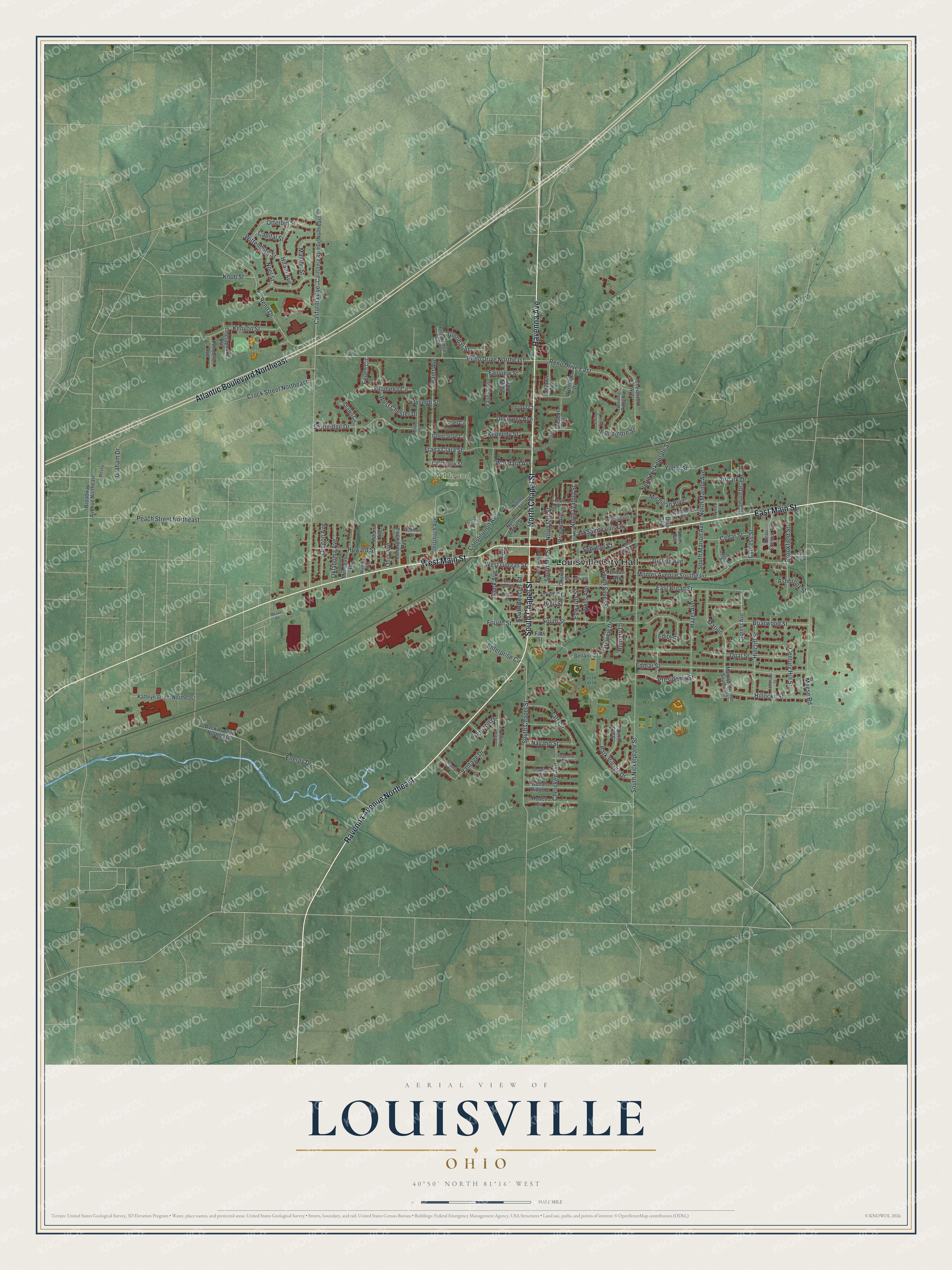 Watermarked full-map preview of Louisville, Ohio