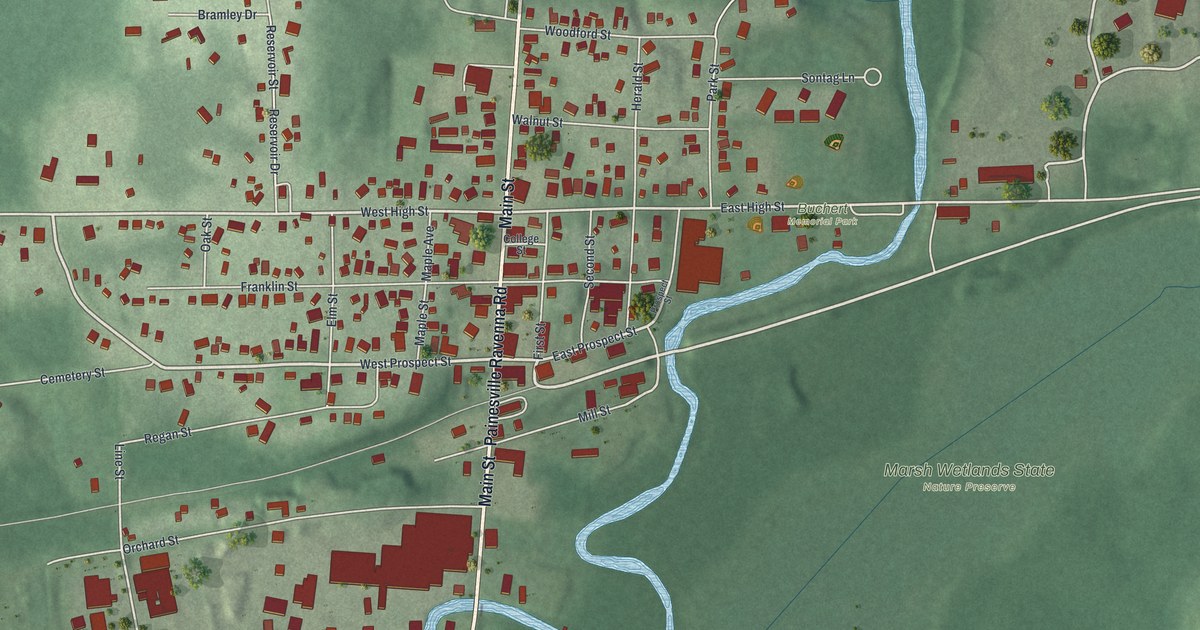 Map of Mantua, Ohio in 2026