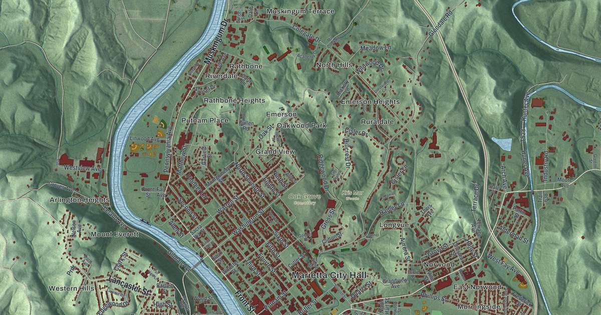 Map of Marietta, Ohio in 2026