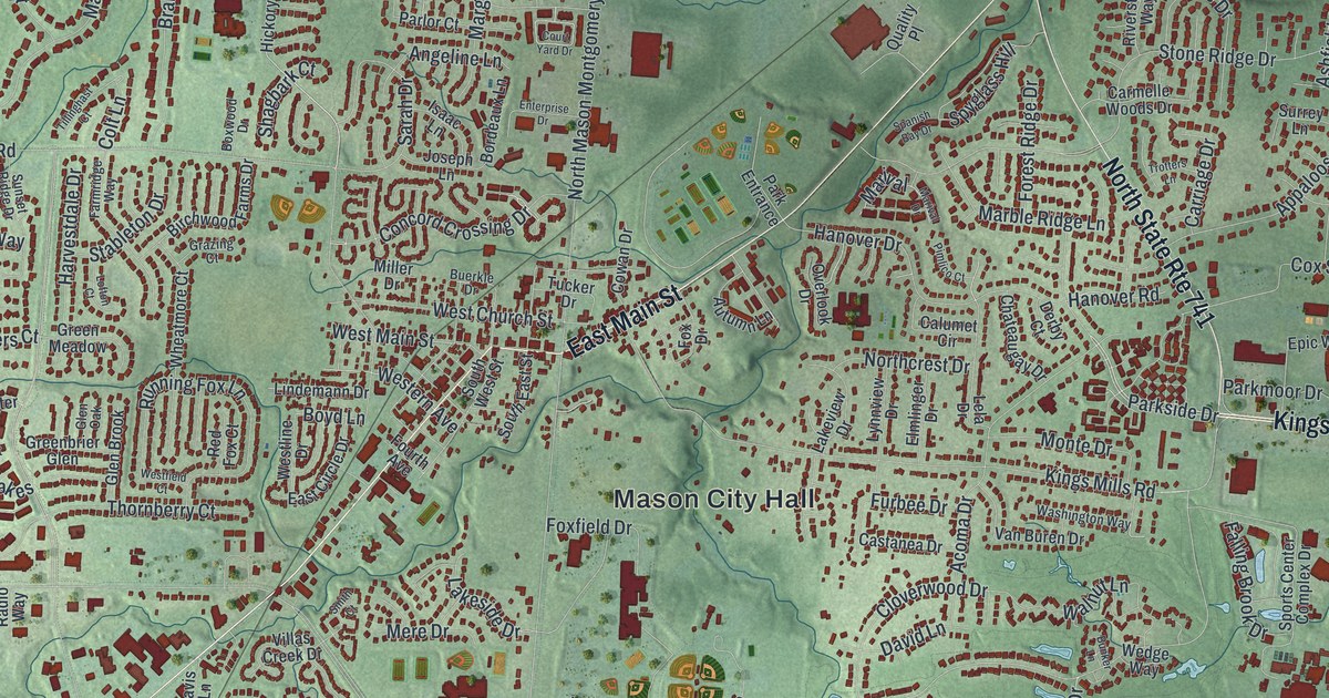 Map of Mason, Ohio in 2026
