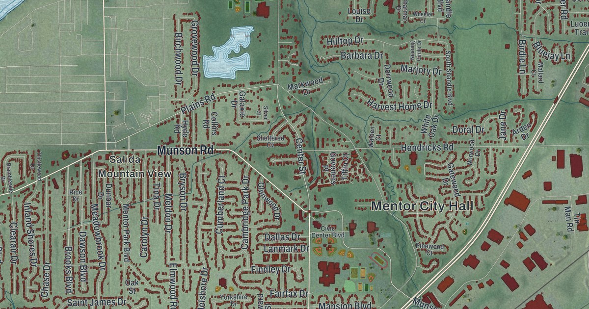 Map of Mentor, Ohio in 2026
