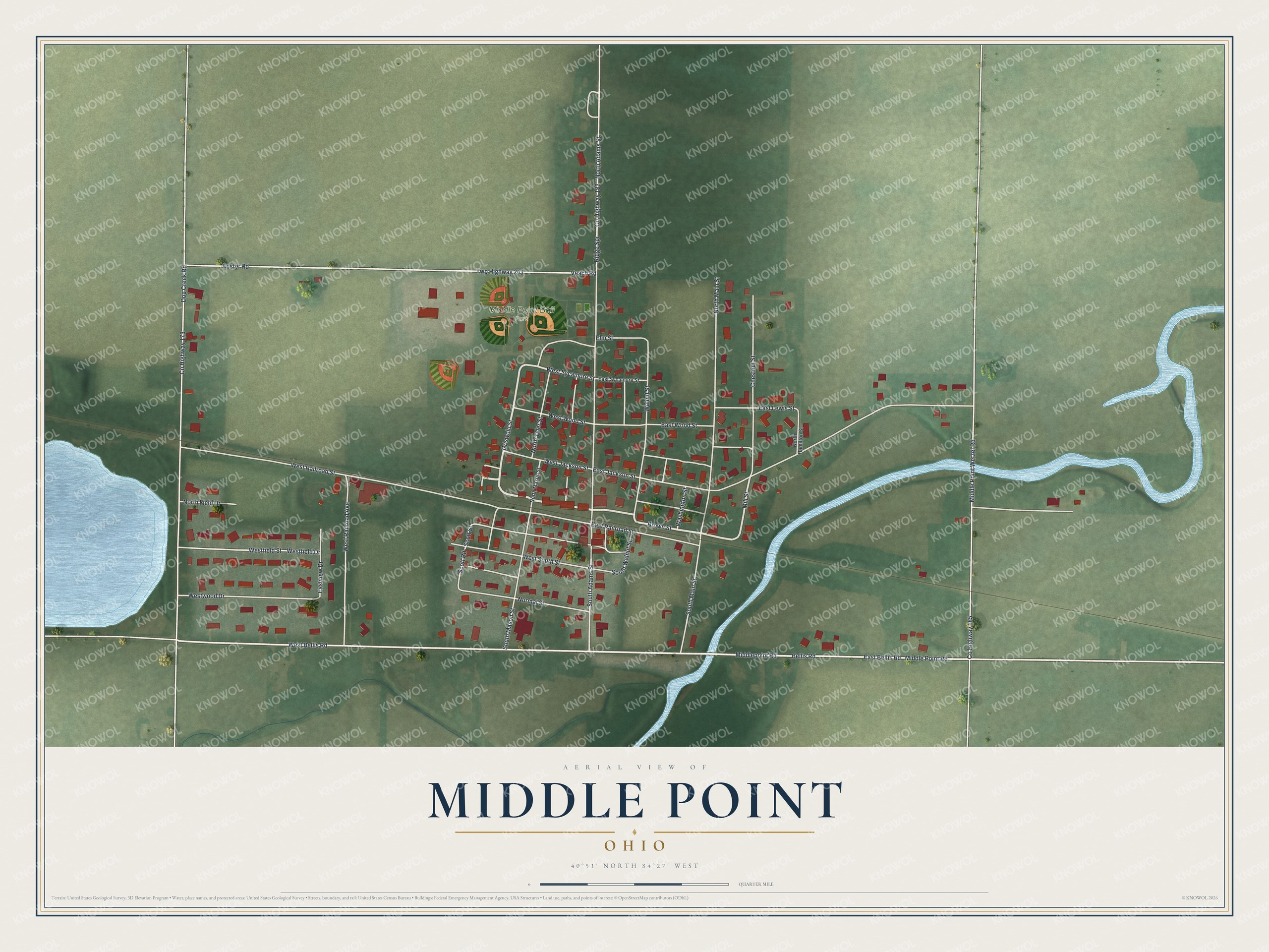 Watermarked full-map preview of Middle Point, Ohio