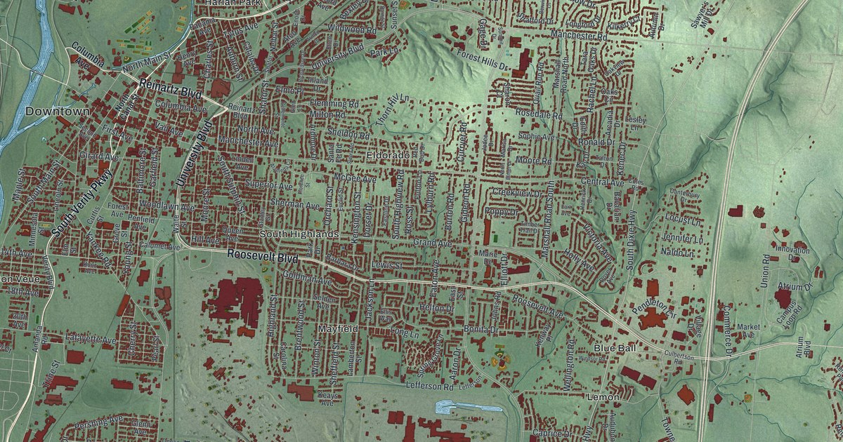 Map of Middletown, Ohio in 2026