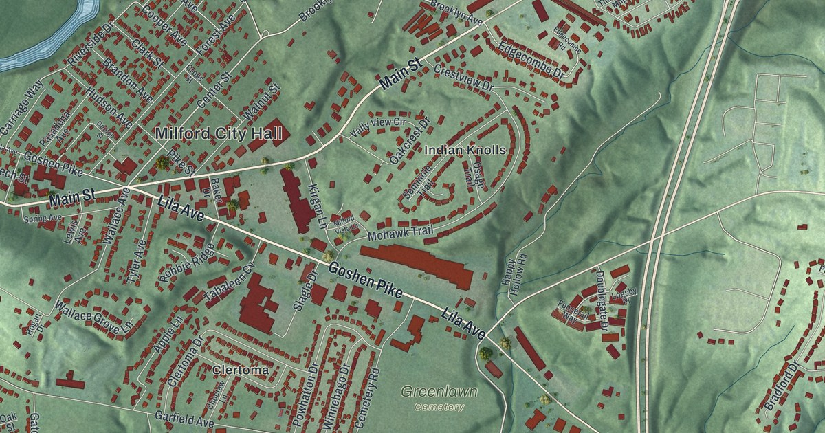 Map of Milford, Ohio in 2026