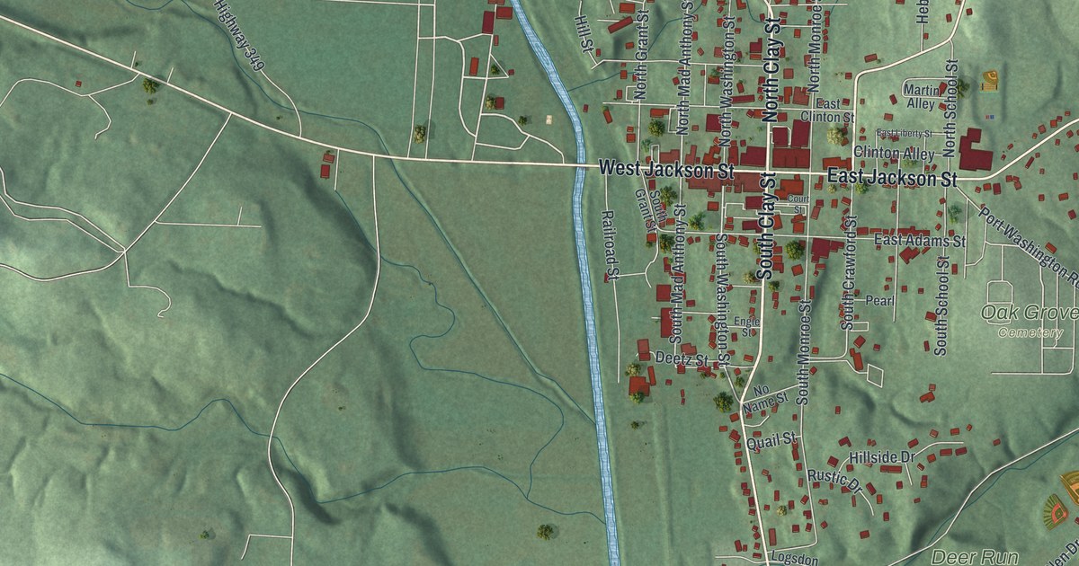 Map of Millersburg, Ohio in 2026