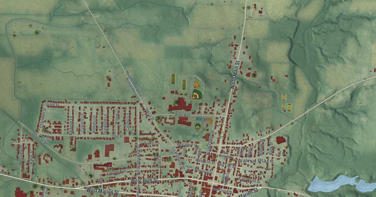 Map of Mount Gilead, Ohio in 2026