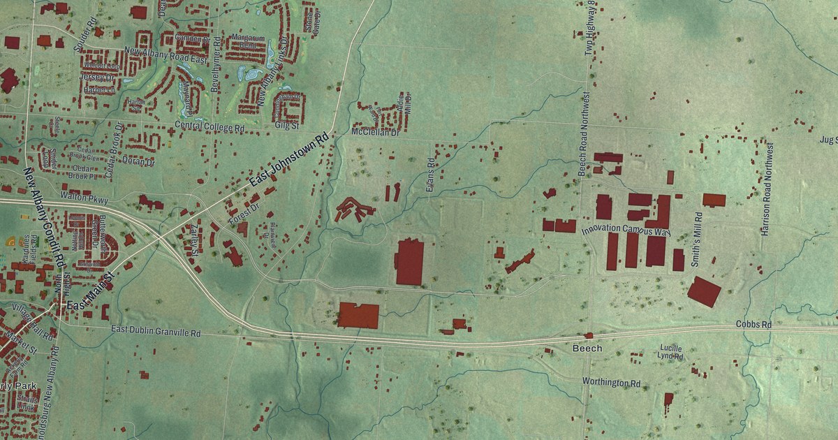 Map of New Albany, Ohio in 2026