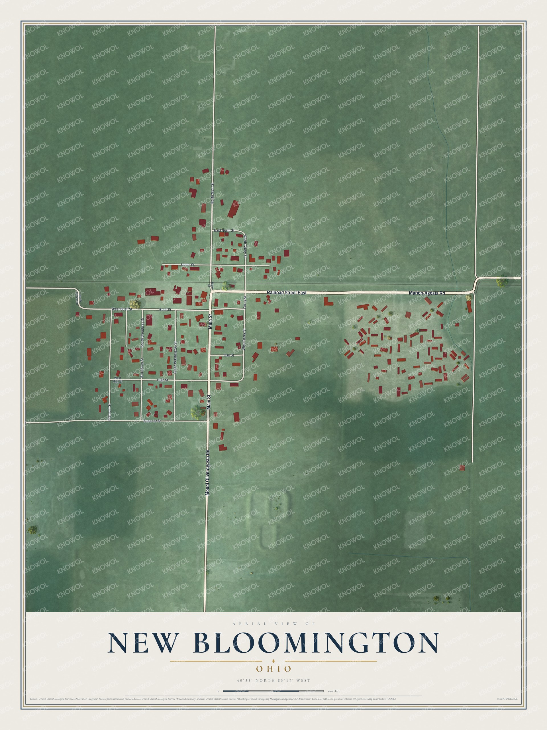 Watermarked full-map preview of New Bloomington, Ohio