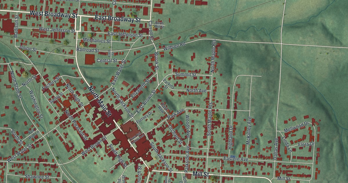 Map of New Lexington, Ohio in 2026