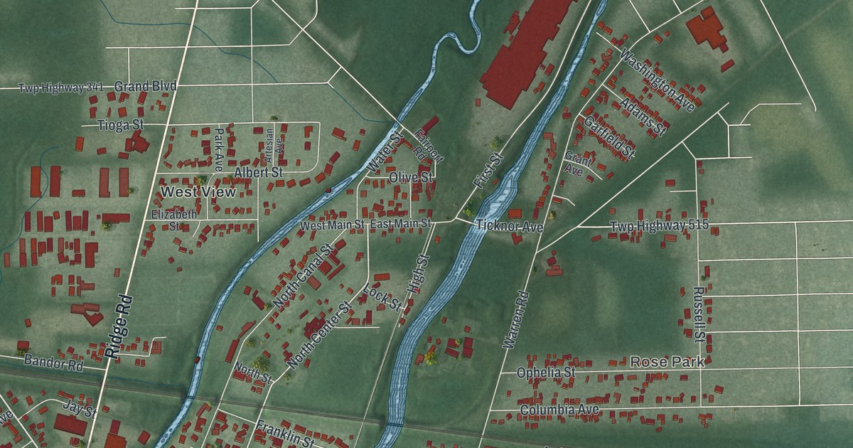 Map of Newton Falls, Ohio in 2026