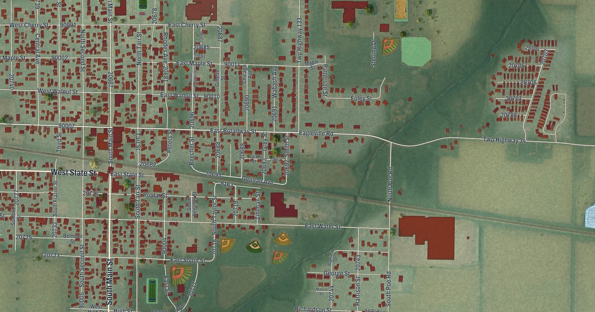 Map of North Baltimore, Ohio in 2026