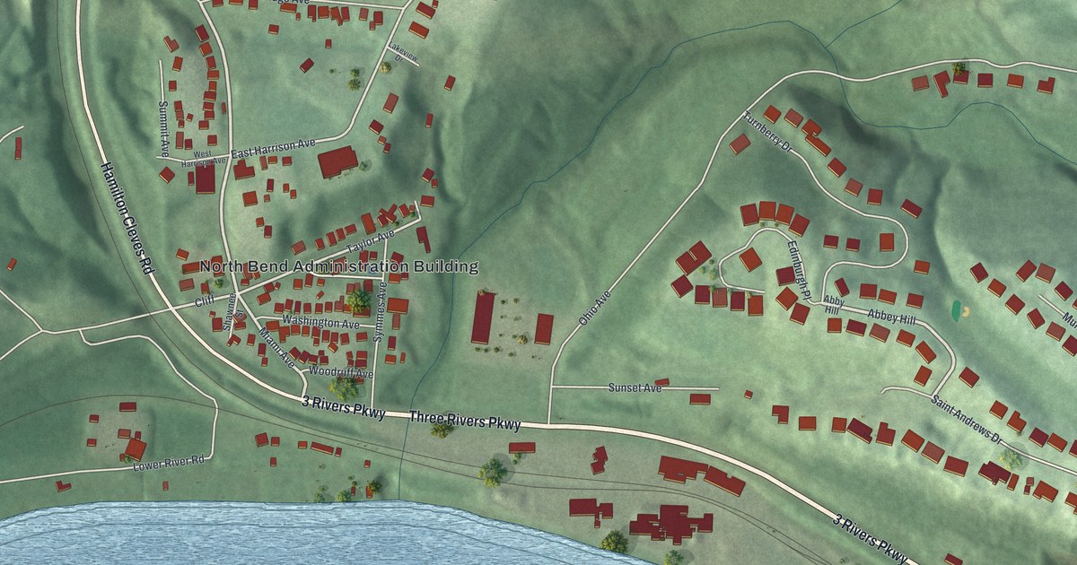 Map of North Bend, Ohio in 2026