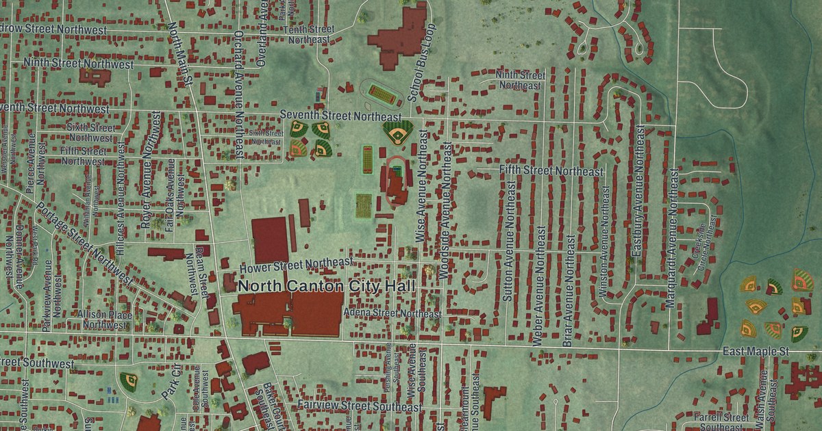 Map of North Canton, Ohio in 2026