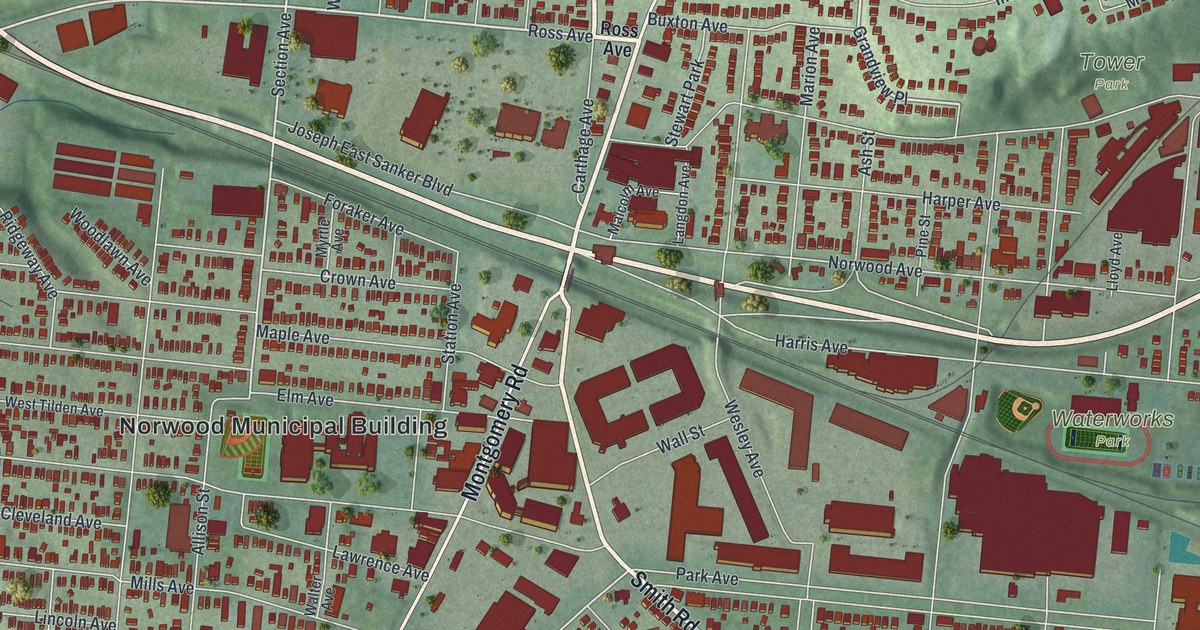 Map of Norwood, Ohio in 2026