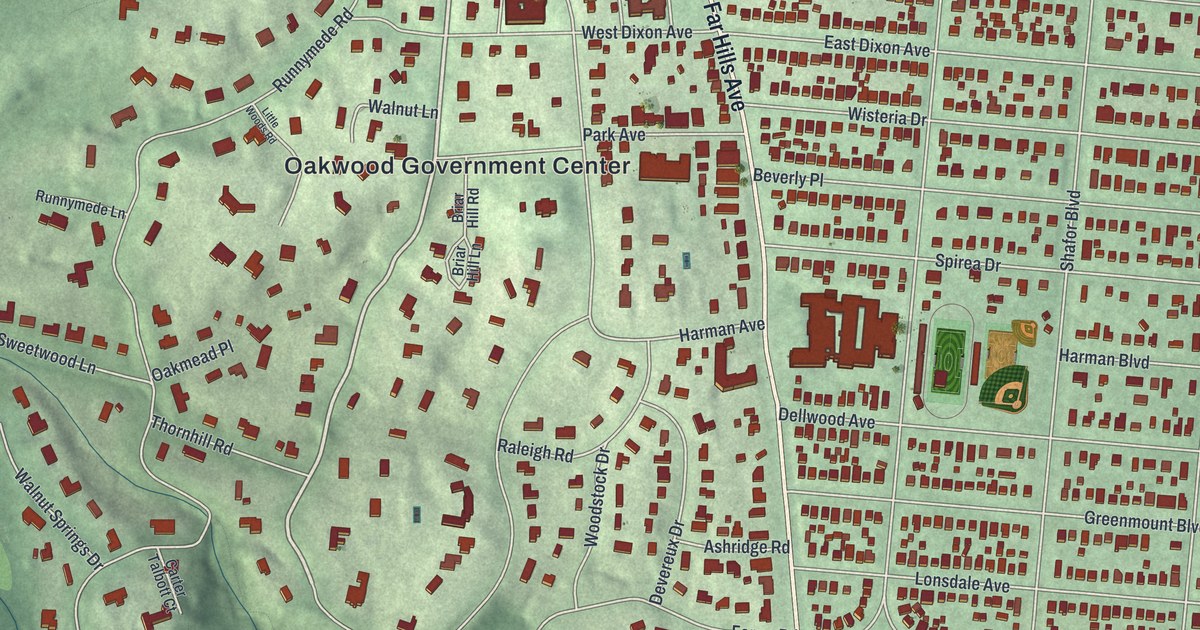 Map of Oakwood, Montgomery County, Ohio in 2026