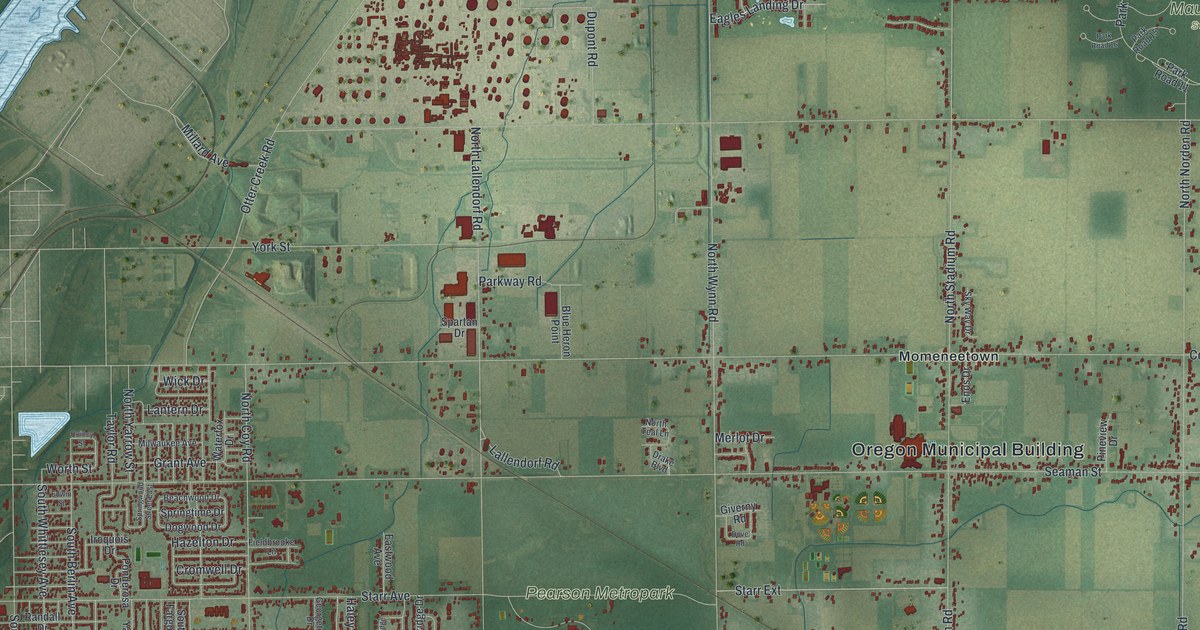 Map of Oregon, Ohio in 2026