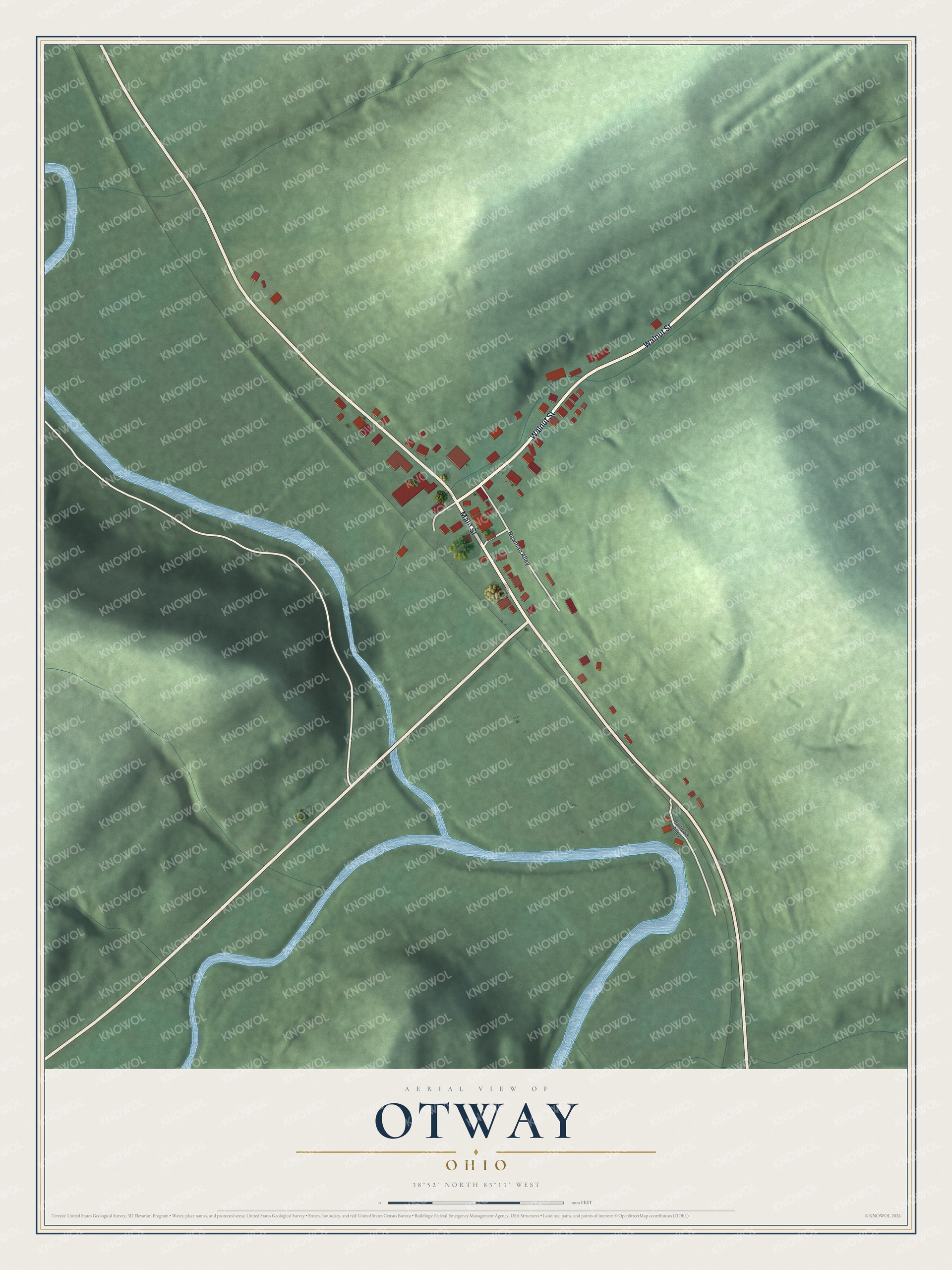Watermarked full-map preview of Otway, Ohio