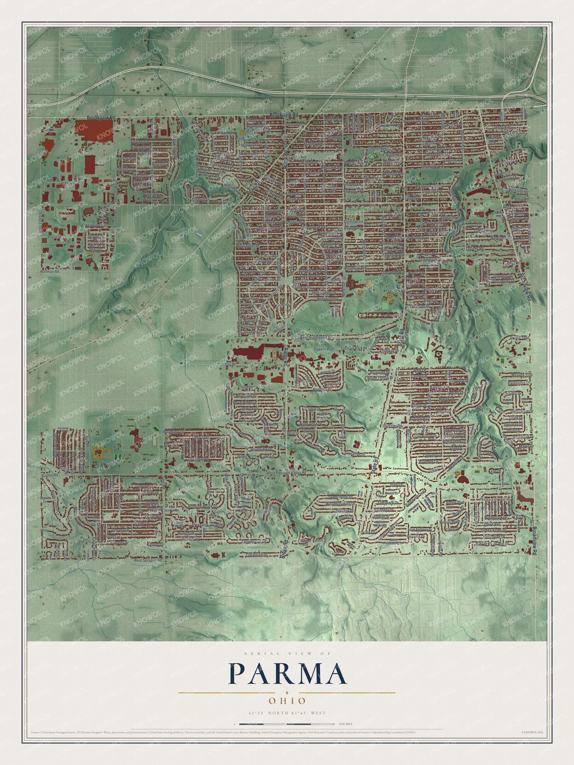Watermarked full-map preview of Parma, Ohio