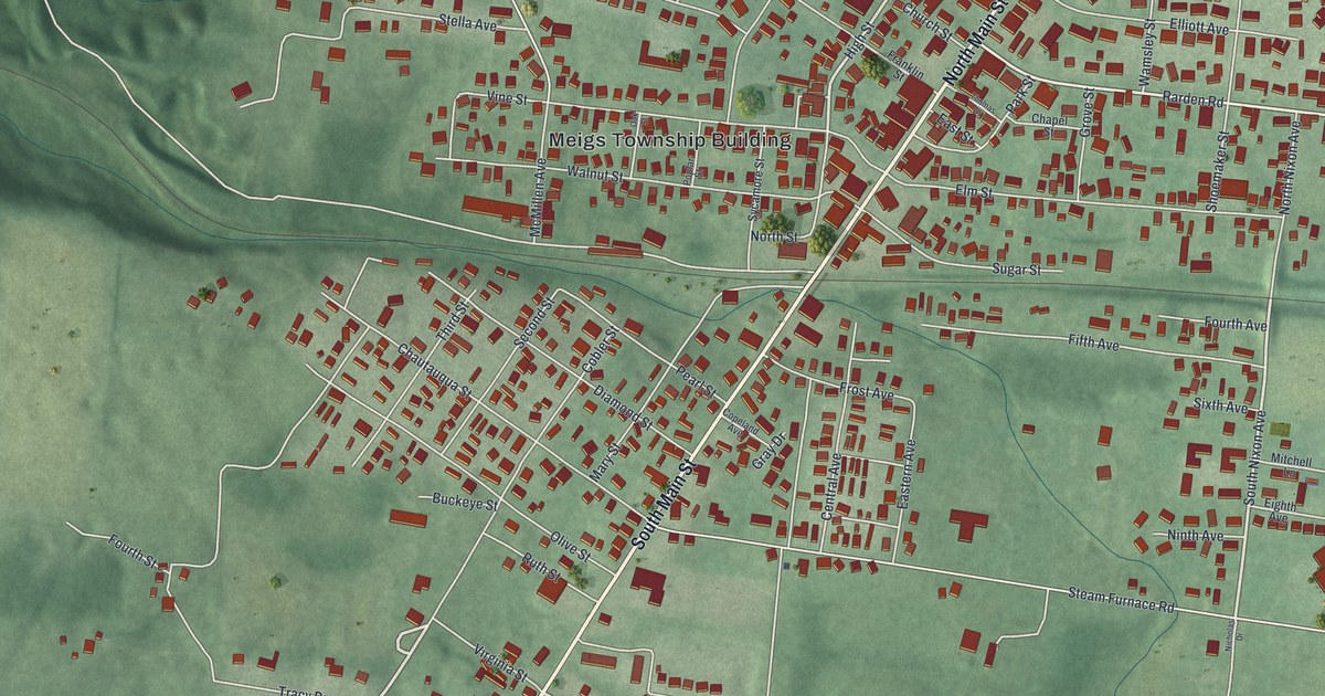 Map of Peebles, Ohio in 2026