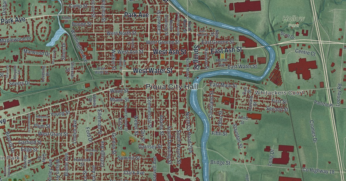 Map of Piqua, Ohio in 2026