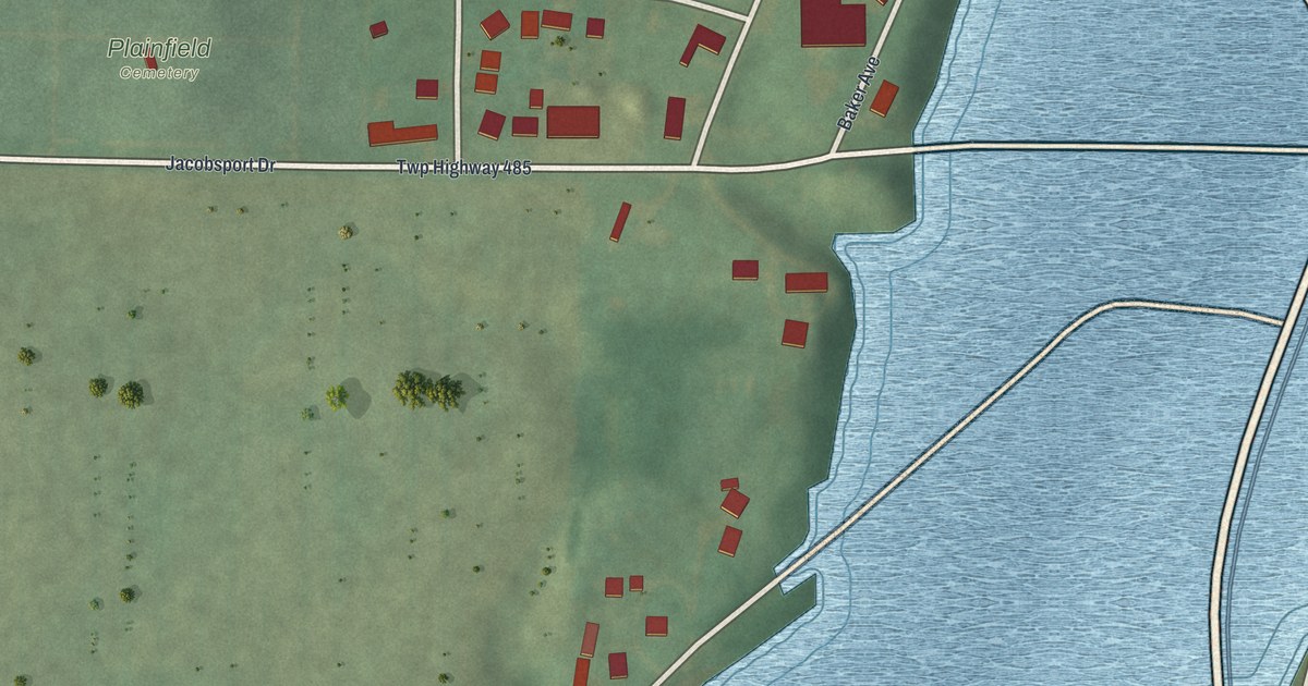 Map of Plainfield, Ohio in 2026