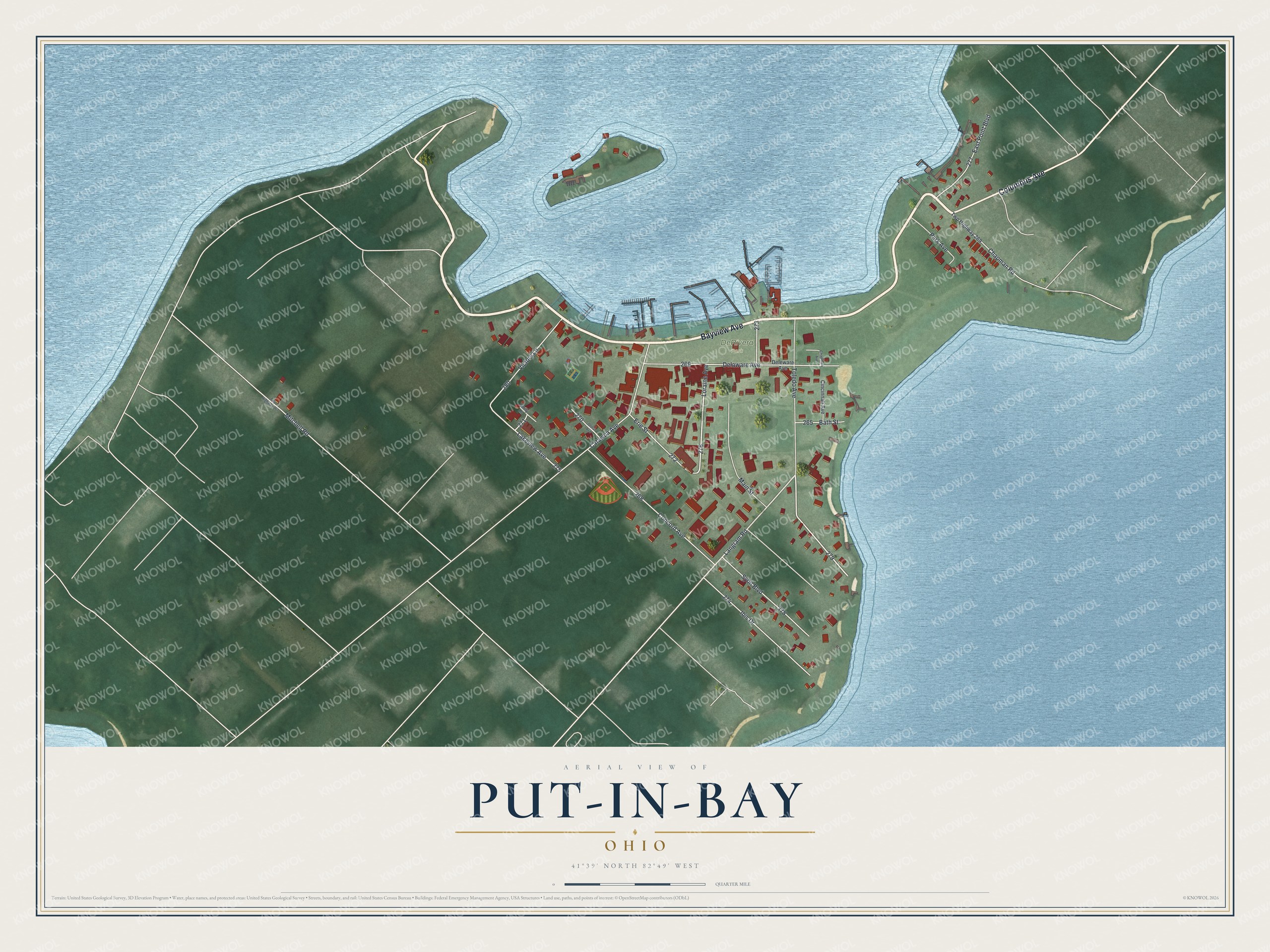 Watermarked full-map preview of Put-in-Bay, Ohio