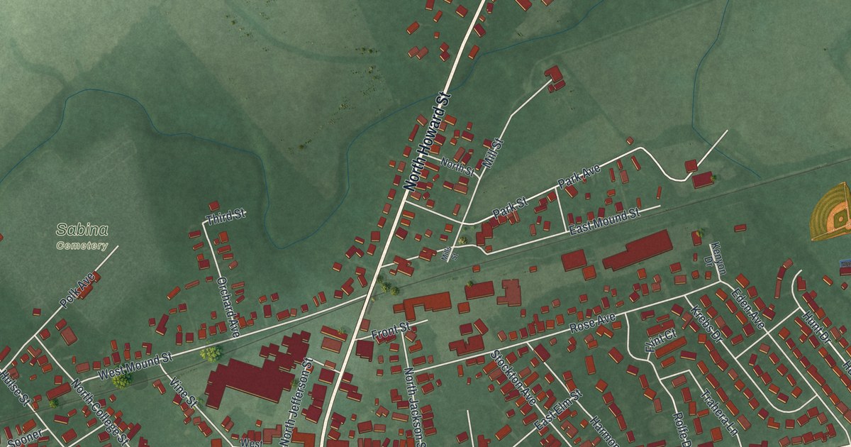 Map of Sabina, Ohio in 2026