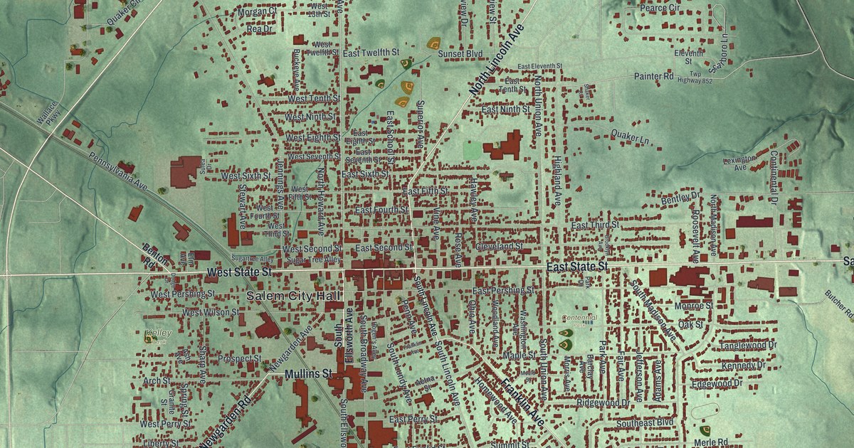 Map of Salem, Ohio in 2026
