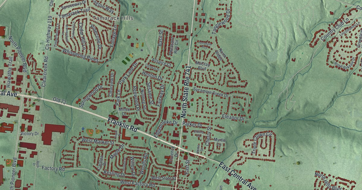 Map of Springboro, Ohio in 2026