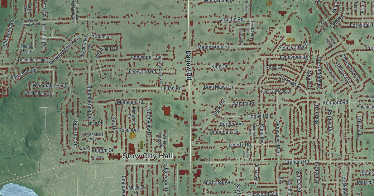Map of Stow, Ohio in 2026