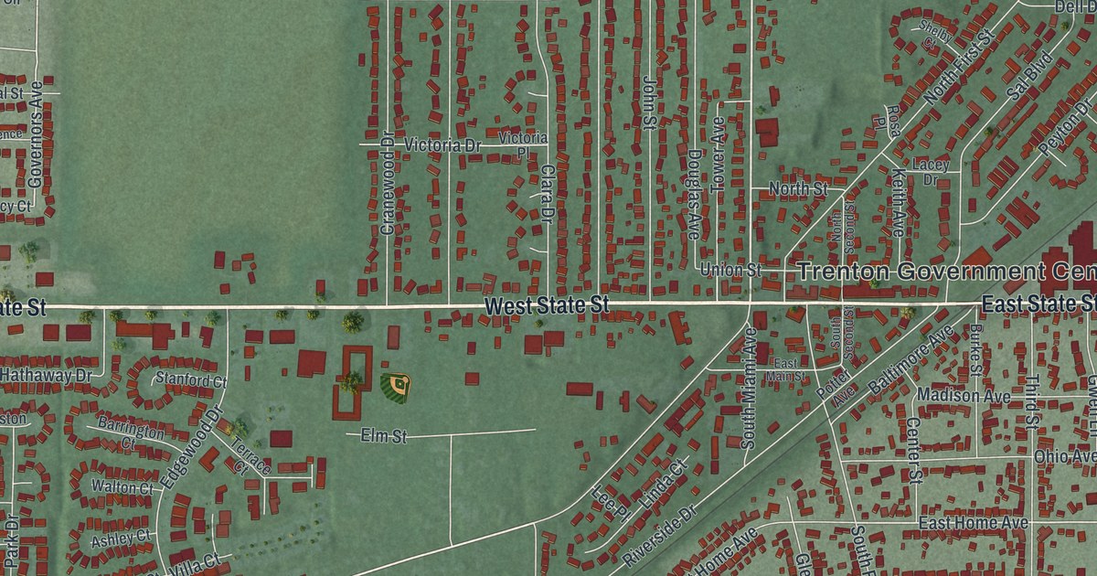 Map of Trenton, Ohio in 2026