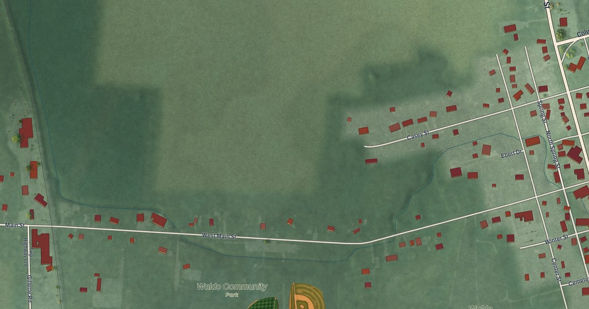 Map of Waldo, Ohio in 2026