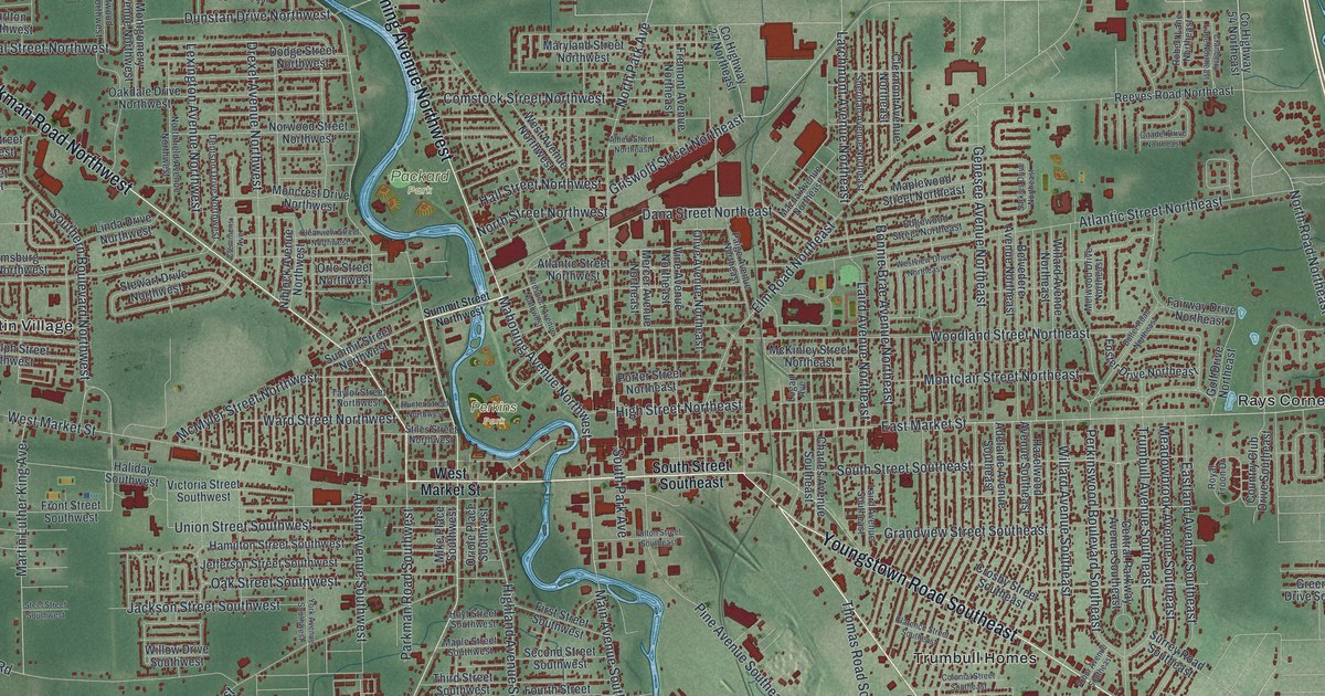 Map of Warren, Ohio in 2026