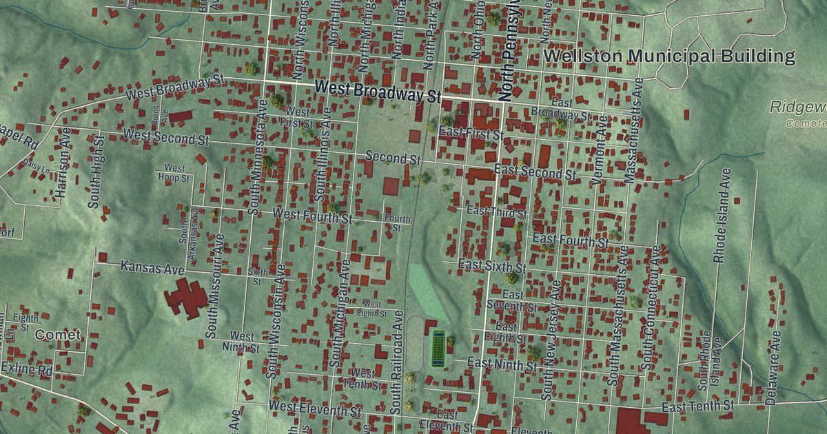 Map of Wellston, Ohio in 2026