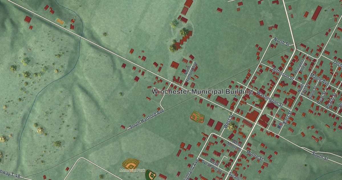 Map of Winchester, Ohio in 2026