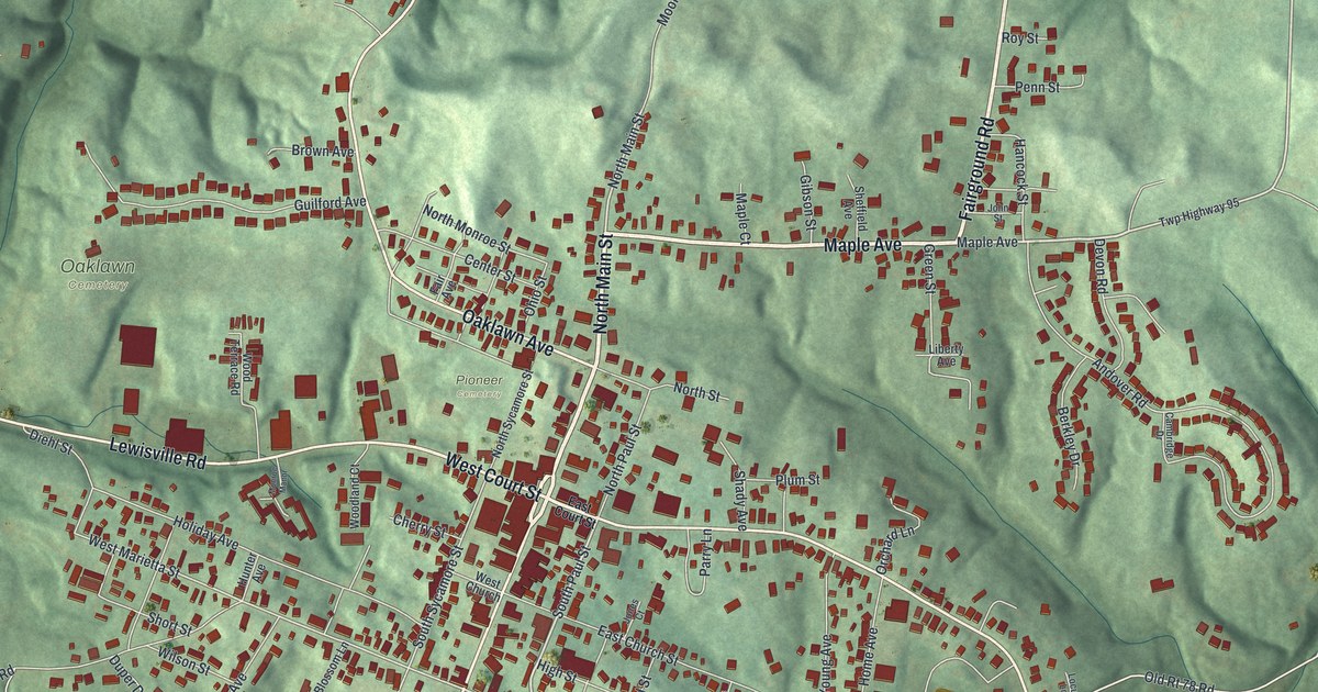 Map of Woodsfield, Ohio in 2026