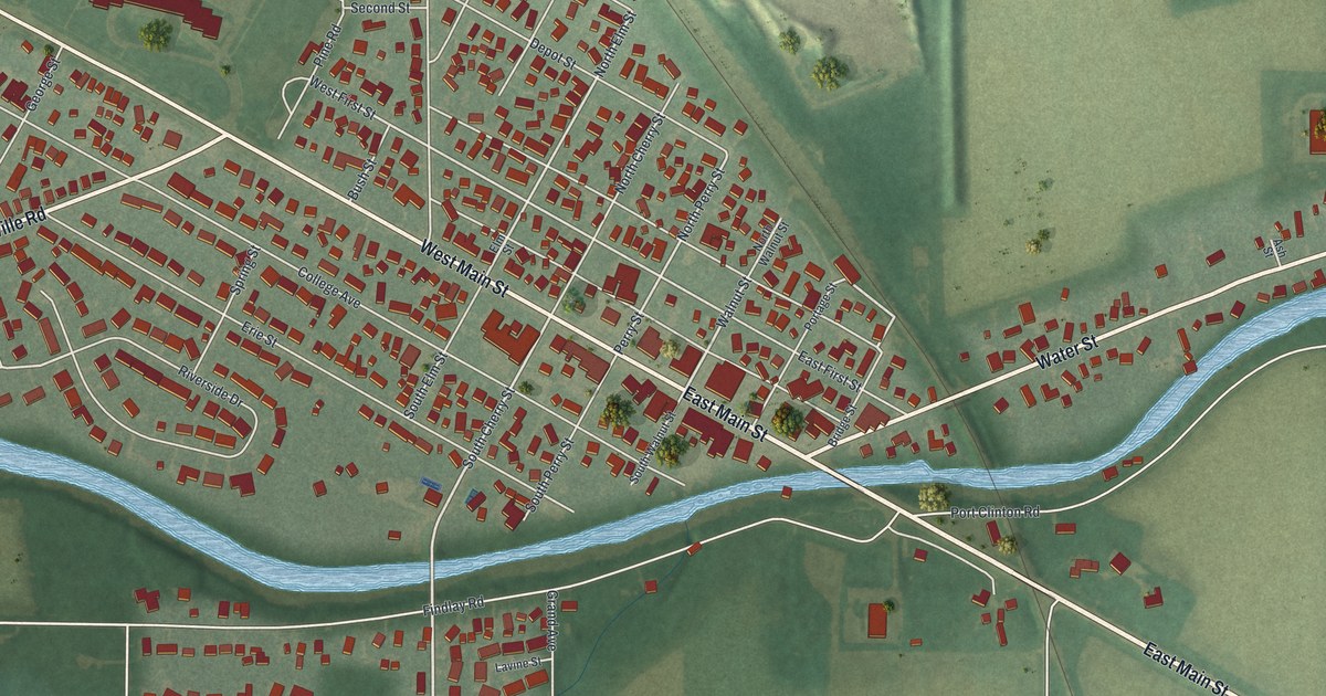Map of Woodville, Ohio in 2026