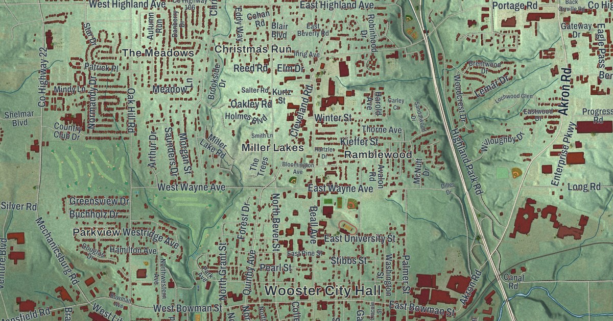 Map of Wooster, Ohio in 2026