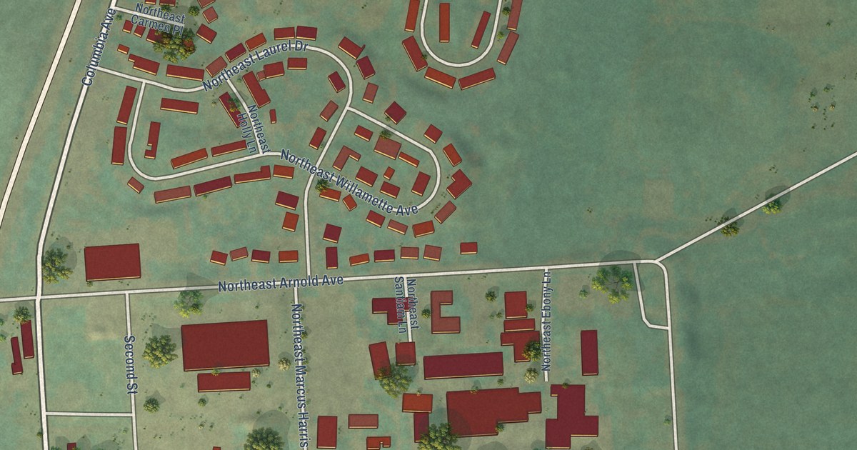Map of Adair Village, Oregon in 2026
