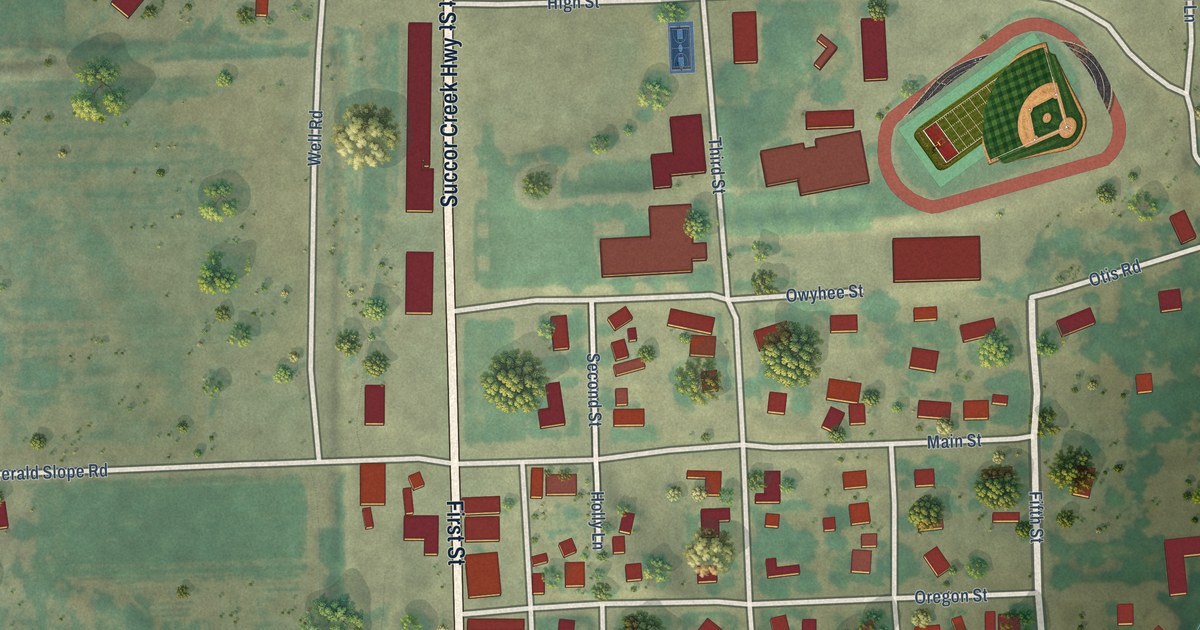 Map of Adrian, Oregon in 2026
