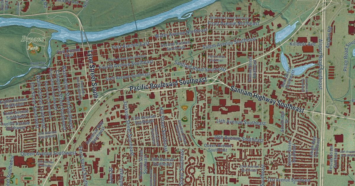 Map of Albany, Oregon in 2026