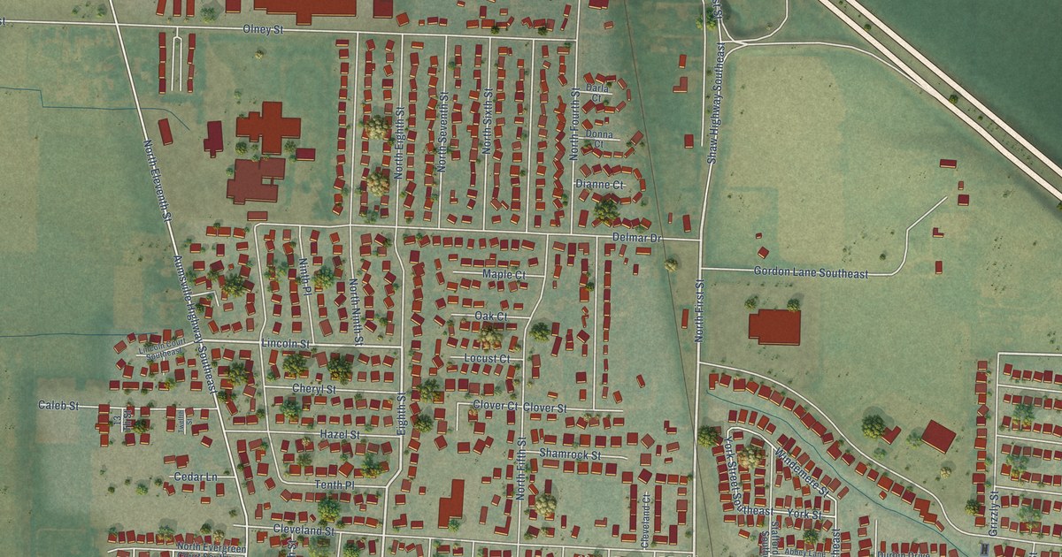 Map of Aumsville, Oregon in 2026