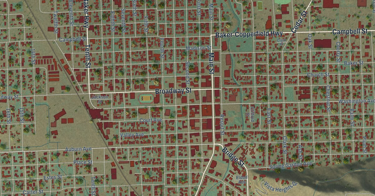 Map of Baker City, Oregon in 2026