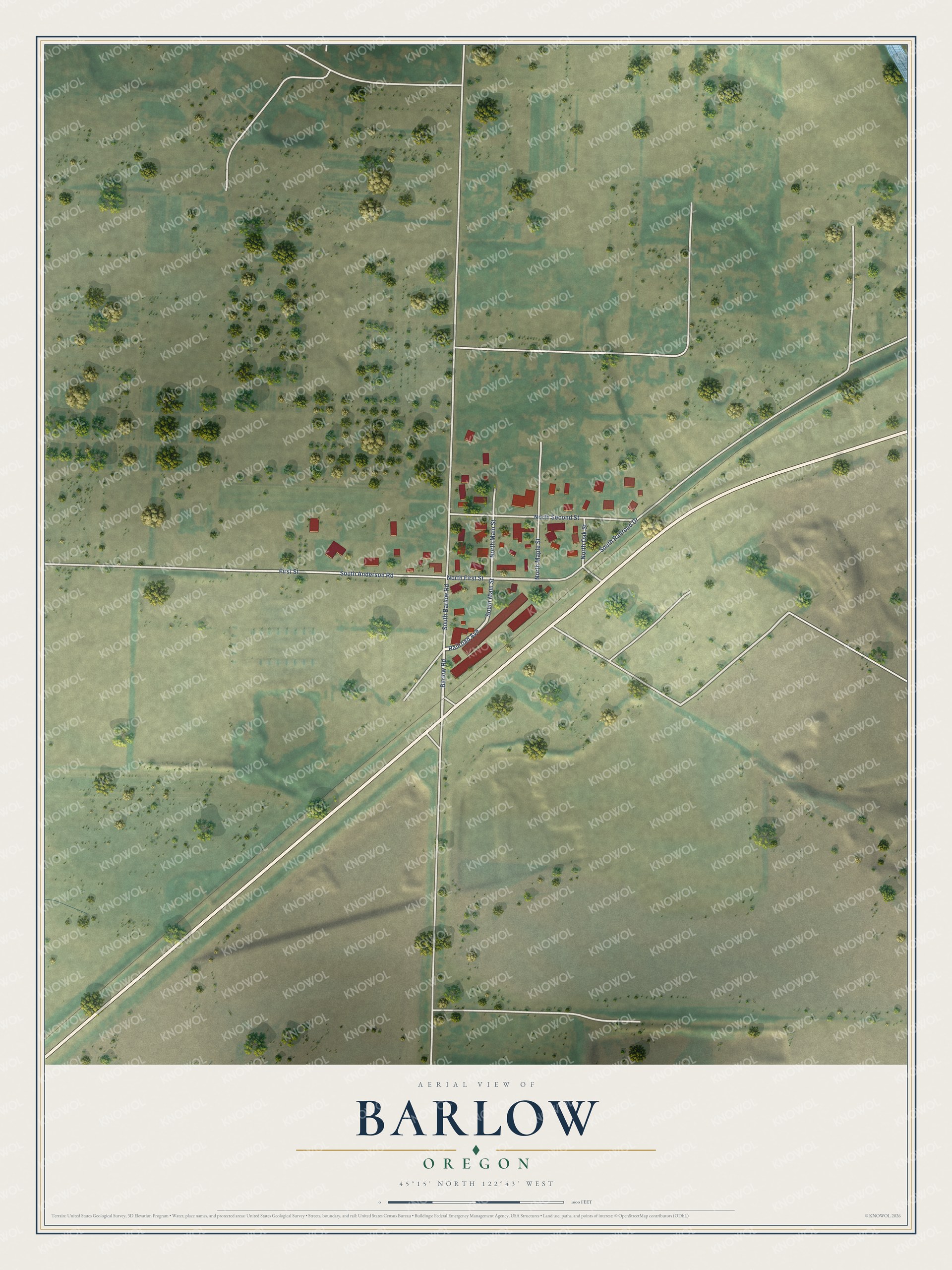 Watermarked full-map preview of Barlow, Oregon