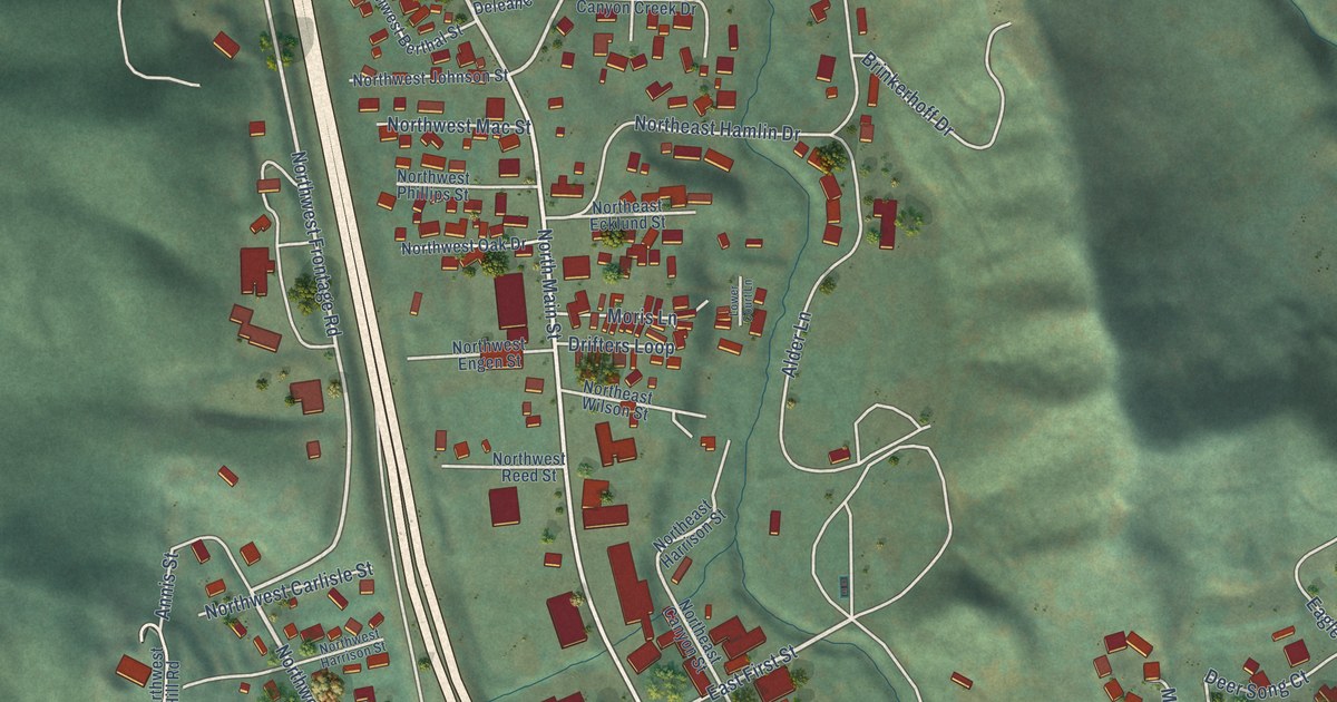 Map of Canyonville, Oregon in 2026